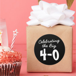 40歳の誕生日祝の大きな4-0シール ラウンドシール