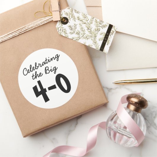 40歳の誕生日祝-'s the Big 40th Stickers ラウンドシール (ギフト)