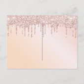 40歳の誕生日花模様バラ金ゴールドグリッター ポストカード (裏面)