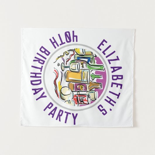 40歳の誕生日記念タペストリー お祝い タペストリー (正面(横))