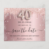 40歳の誕生日赤面シルバーの予算は日付を保存 チラシ (正面)