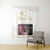 40歳の誕生日輝くゴールドグリッター フォト タペストリー (インサイチュ)