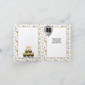 40歳の誕生日金ゴールドとシルバー紙吹雪バルーン カード (内部)