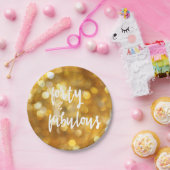 40歳の誕生日金ゴールドの輝き ペーパープレート (パーティー)