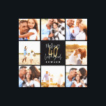 40歳の誕生日金ゴールドブラック・フォト・コラージュ誕生日 キャンバスプリント<br><div class="desc">この祝黒と金ゴールド効果40歳の誕生日デザインとスタイルで40歳の誕生日。スクリプトモダン文字とグラフィックを含むはっきりしたデザイン。色をに変カスタマイズ更。コレクションの一部。</div>