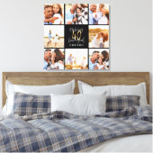 40歳の誕生日金ゴールドブラック・フォト・コラージュ誕生日 キャンバスプリント (インサイチュ (寝室))