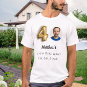 40歳の誕生日金ゴールド写真 Tシャツ