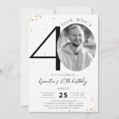 40歳の誕生日金色招待状（写真付き） 招待状 (正面)