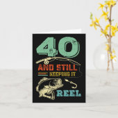 40歳の誕生日魚釣り40フィッシャーマンメンズプー カード (黄色い花)