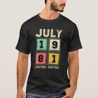 40歳の誕生日1981年7月ヴィンテージ40年 Tシャツ