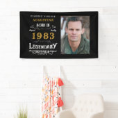 40歳の誕生日1983伝説的な黒と金ゴールド 横断幕 (インサイチュ)