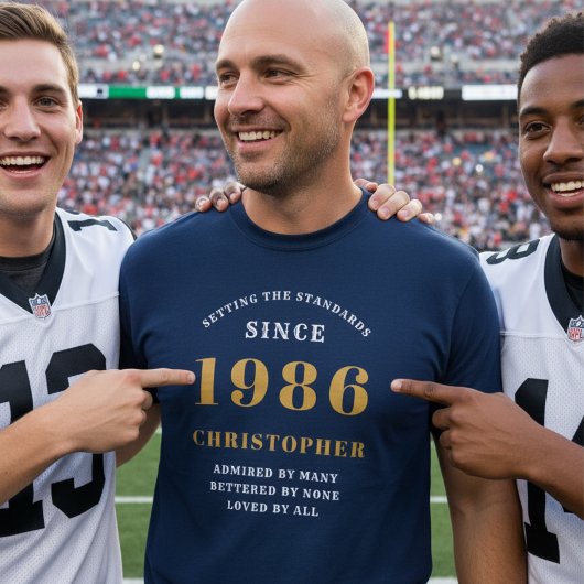 40歳の誕生日1986パーソナライズされた名前をカスタムする青 Tシャツ