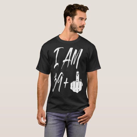 40歳の誕生日39 + 1ハンドおもしろいティー Tシャツ (正面フル)