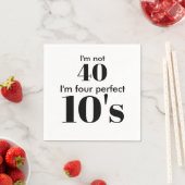 40歳の誕生日4つの完璧なブラックグラフィック文字 スタンダードカクテルナプキン (インサイチュ)