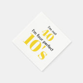 40歳の誕生日4つの完璧な数十の明るい黄色 スタンダードカクテルナプキン (角)