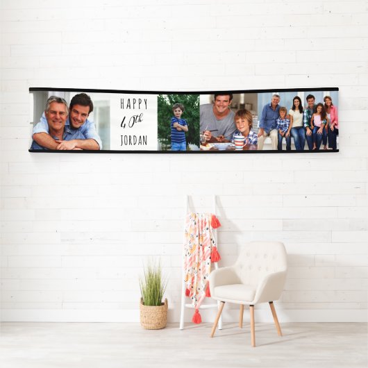 40歳の誕生日4フォトストリップパーソナライズされた 横断幕 (インサイチュ)