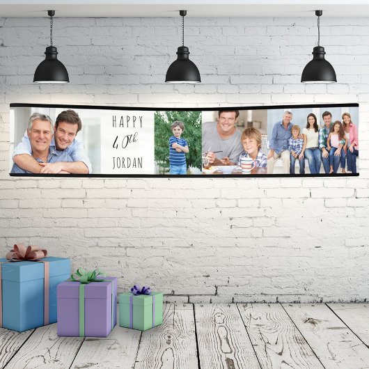 40歳の誕生日4フォトストリップパーソナライズされた 横断幕