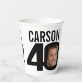 40歳の誕生日4歳オカスタム白黒 紙コップ (裏面)