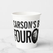 40歳の誕生日4歳オカスタム白黒 紙コップ (正面)