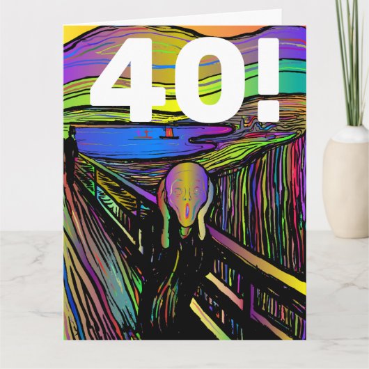 40歳の誕生日40おもしろいグリーティングカード サンキューカード (正面)