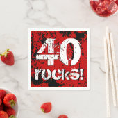 40歳の誕生日40の岩!赤グランジと黒A02 スタンダードカクテルナプキン (インサイチュ)