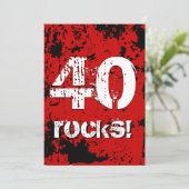 40歳の誕生日40の岩！赤グランジと黒A08 招待状 (スタンド正面)