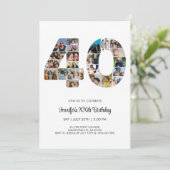 40歳の誕生日40カスタム歳 招待状 (スタンド正面)