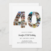 40歳の誕生日40カスタム歳 招待状 (正面/裏面)