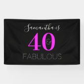 40歳の誕生日40パーソナライズされたと素晴らしいモダン 横断幕 (横)