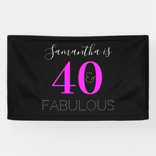 40歳の誕生日40パーソナライズされたと素晴らしいモダン 横断幕 (横)