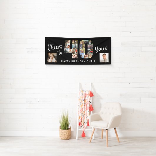 40歳の誕生日40フォトコラージュ応援 横断幕 (インサイチュ)