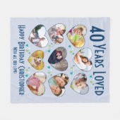 40歳の誕生日40年の愛されたカスタム写真 フリースブランケット (正面(横))