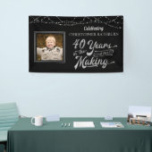 40歳の誕生日40年の黒銀 横断幕 (トレードショー)