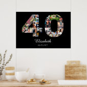 40歳の誕生日40枚のフォトポスターを作成 ポスター (キッチン)