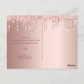 40歳の誕生日40歳のバラ金ゴールドグリッター感謝していが乾く ポストカード (裏面)