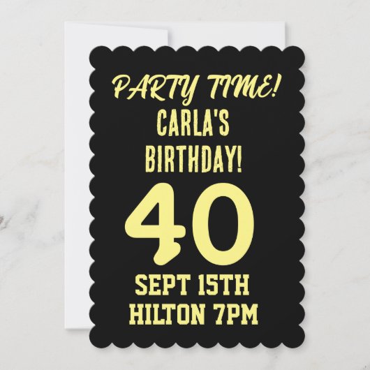 40歳の誕生日40歳のパーティーカスタム招待状 招待状 (正面)