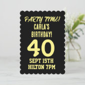 40歳の誕生日40歳のパーティーカスタム招待状 招待状 (スタンド正面)