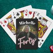 40歳の誕生日40歳のピンクの黒いバースデーカスタムタ トランプ