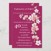 40歳の誕生日40歳の誕生日招待状for Her 招待状 (正面/裏面)