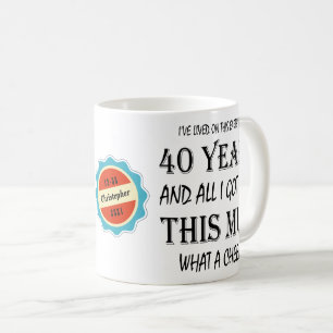 40歳の誕生日40歳の頬おもしろいパーソナライズされた コーヒーマグカップ