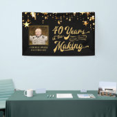 40歳の誕生日40歳を迎える金ゴールド 横断幕 (トレードショー)