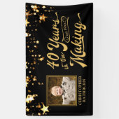 40歳の誕生日40歳を迎える金ゴールド 横断幕 (縦)