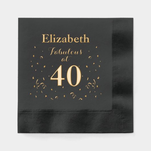 40歳の誕生日40歳 箔ナプキン (正面)