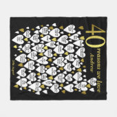 40歳の誕生日40私たちがあなたを愛する理由 フリースブランケット (正面(横))