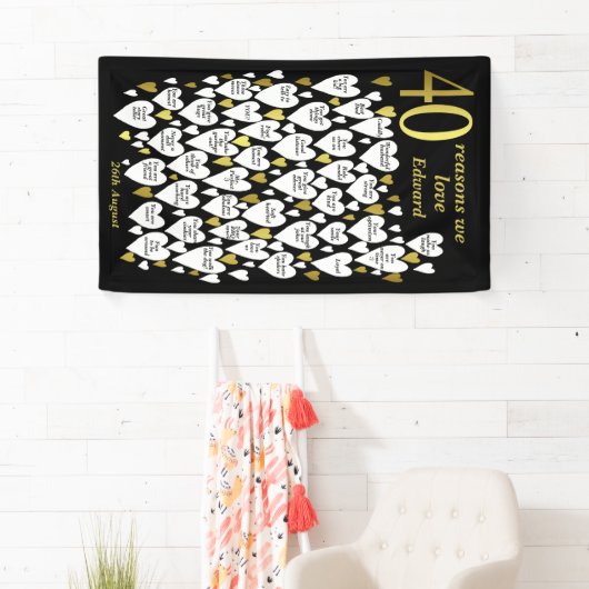 40歳の誕生日40私たちがあなたを愛する理由 横断幕 (インサイチュ)