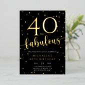 40歳の誕生日50歳と素晴らしい誕生日 箔招待状 (立ち正面)