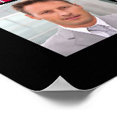 40歳の誕生日92枚の写真ブラック金ゴールド応援To Year ポスター (角)