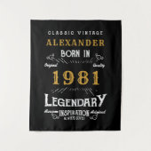 40歳の誕生日 あなたの名前 1981年生まれ 伝説的 タペストリー (正面)