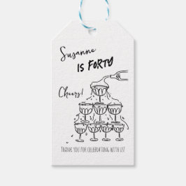 40歳の誕生日 おしゃれなシャンパンタワー ギフトタグ