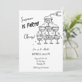 40歳の誕生日 おしゃれなシャンパンタワー 招待状 (スタンド正面)